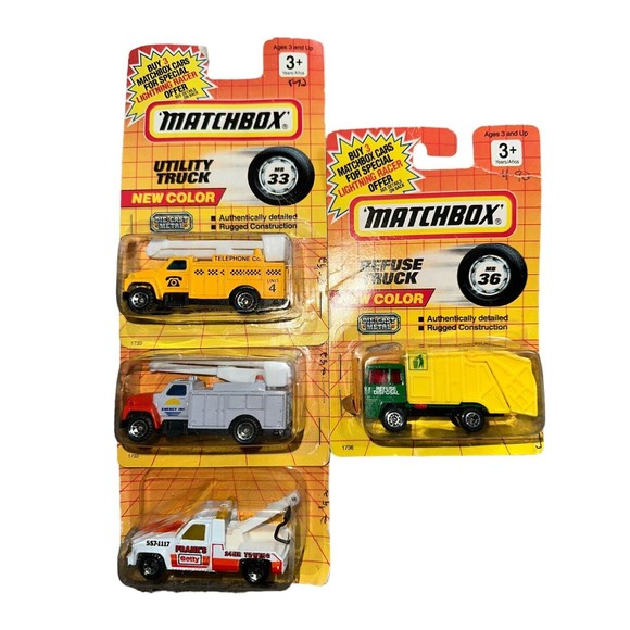 Vintage Matchbox Car Lot Utility Truck Energy Inc Telephone Co Franks Towing Re - Picture 2 of 9